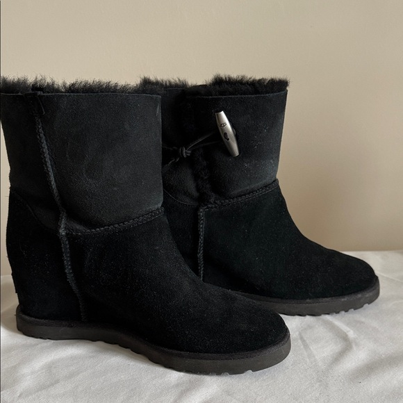 UGG Shoes - UGG Black Suede Winter Boots wedge